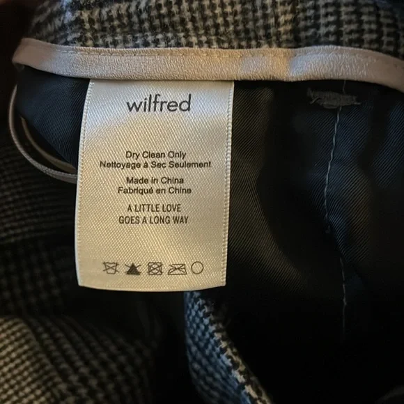 ARITZIA WILFRED Women’s Wool Trouser Pants Black & White Classic Plaid Size 6 - Picture 10 of 11